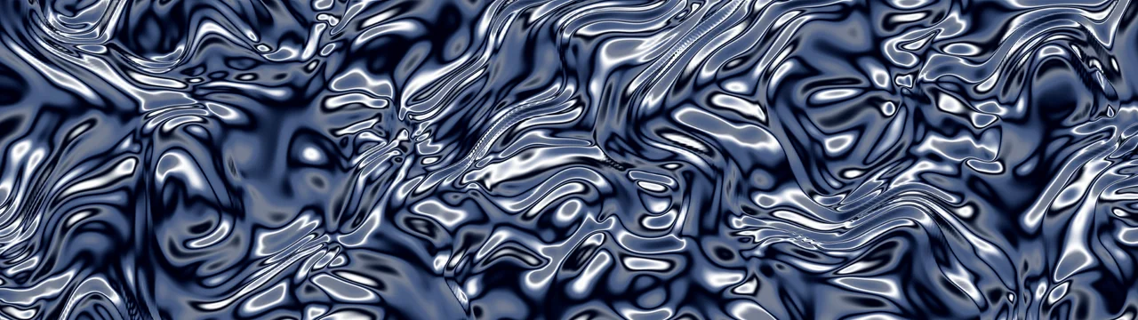 Navy Liquid Chrome dual monitor wallpaper, 7680 × 2160