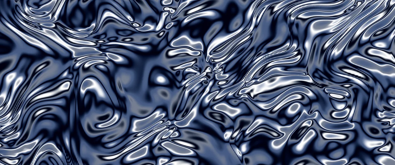 Navy Liquid Chrome ultrawide wallpaper, 3440 × 1440