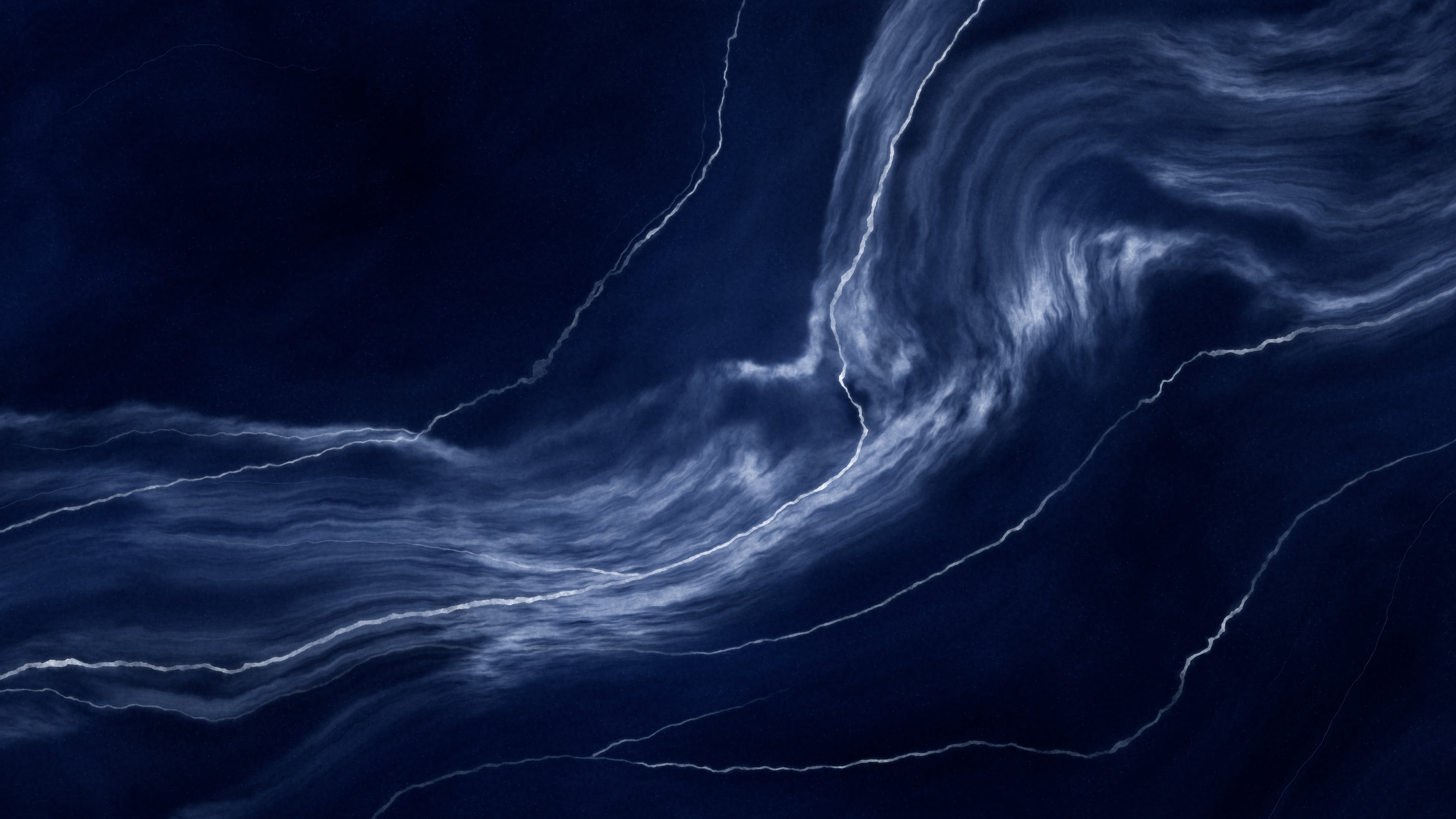 Navy Marble With Deep Veins desktop wallpaper in 4K