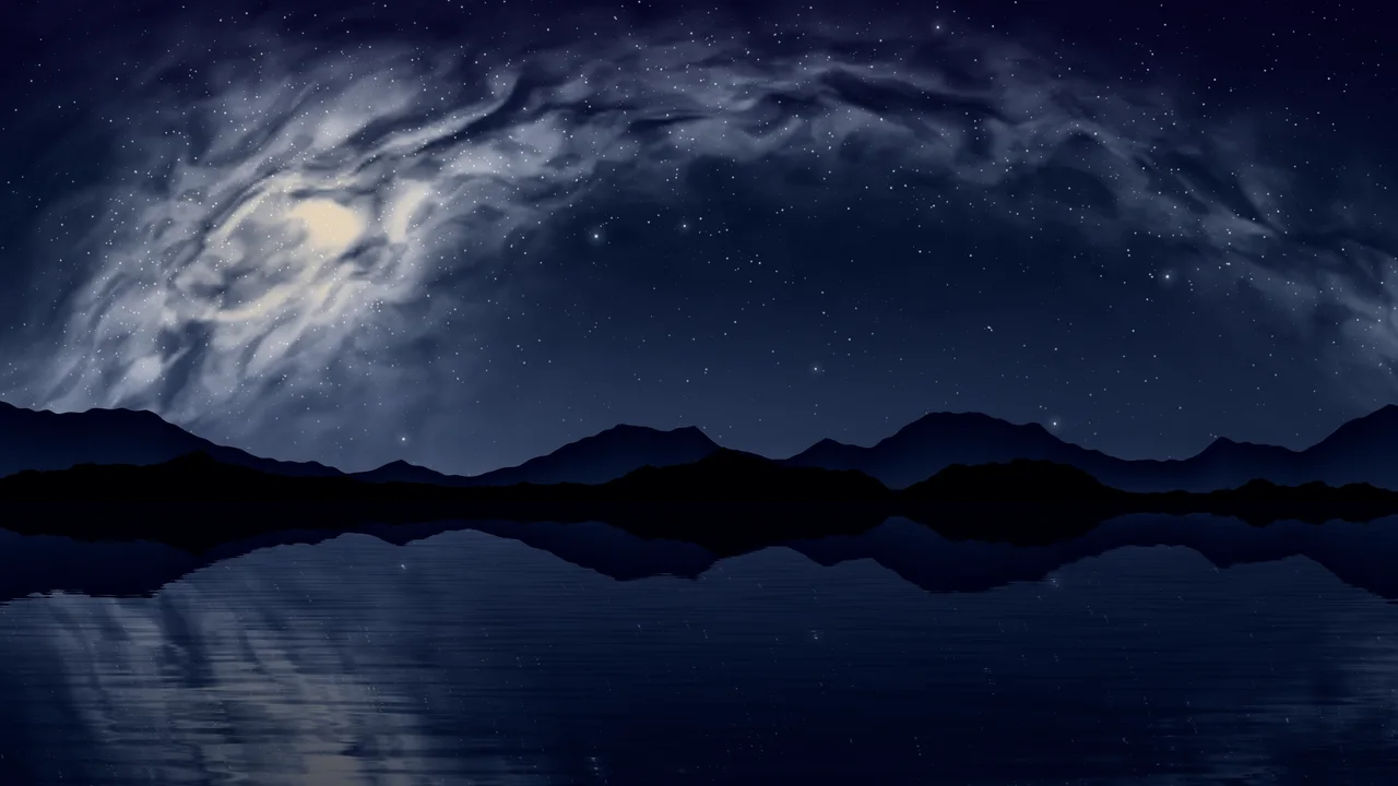 Navy Milky Way over a Lake desktop wallpaper in 4K