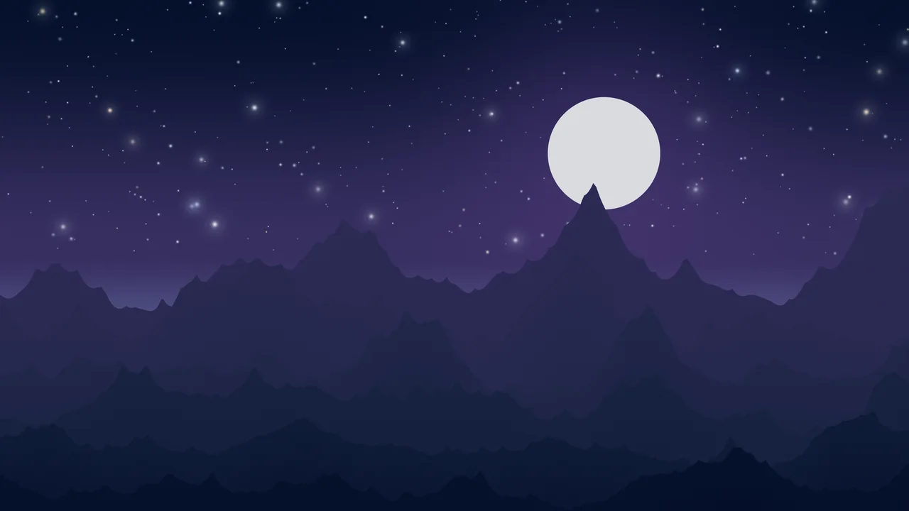 Navy Minimalist Mountain Landscape desktop wallpaper in 4K