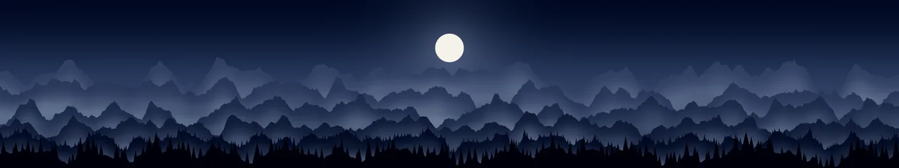 Navy Misty Mountains triple monitor wallpaper, 7680 × 1440
