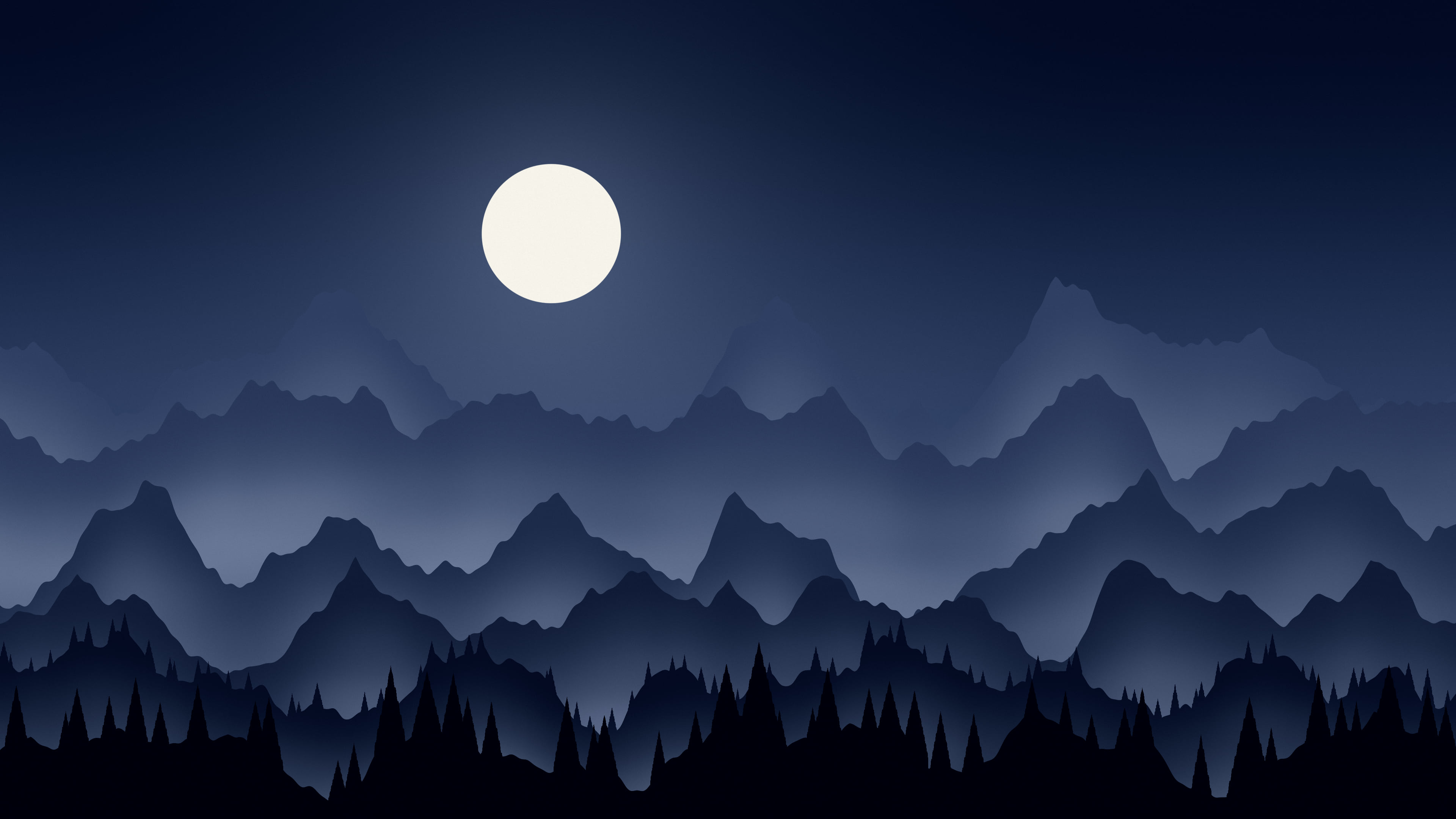 Navy Misty Mountains desktop wallpaper in 4K