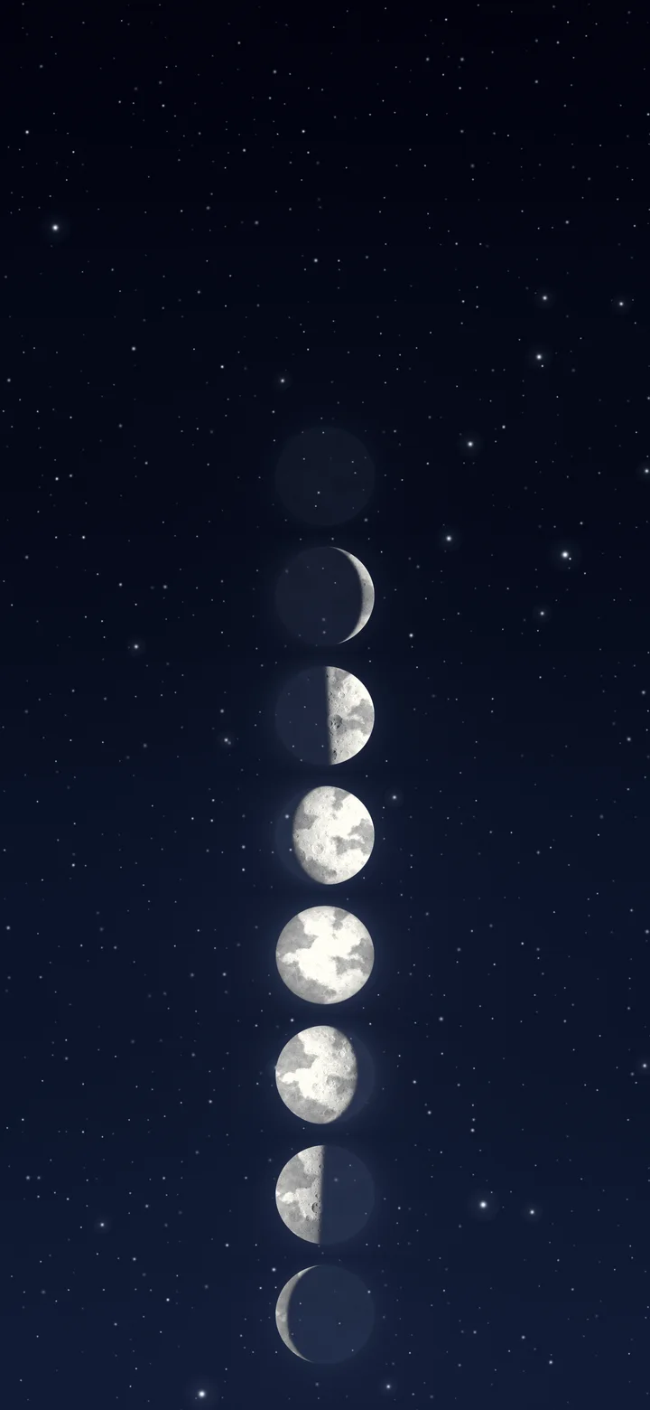 Navy Moon Phases wallpaper for iPhone and Android