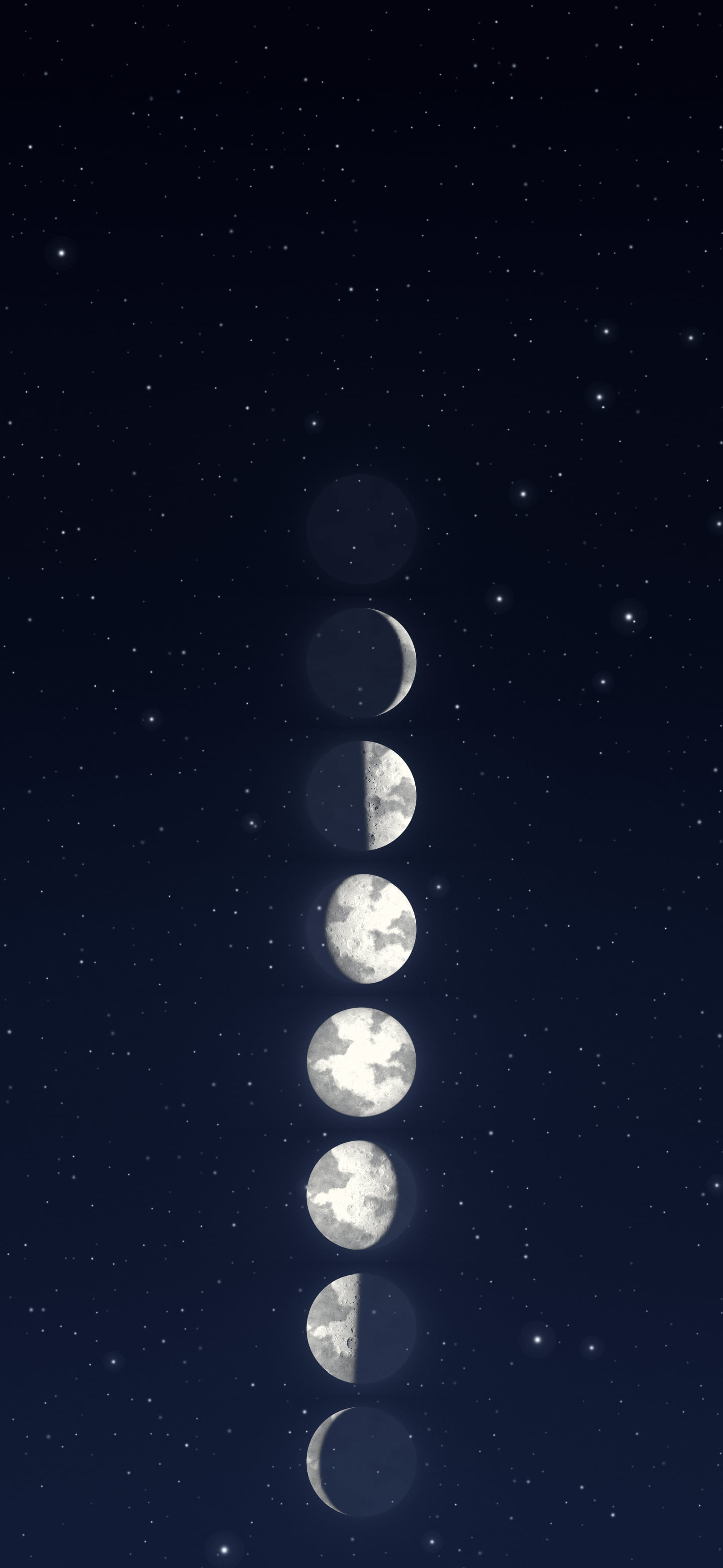 Navy Moon Phases wallpaper for iPhone and Android