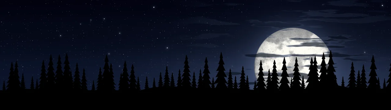 Navy Moonrise dual monitor wallpaper, 7680 × 2160