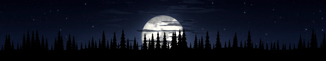 Navy Moonrise triple monitor wallpaper, 7680 × 1440