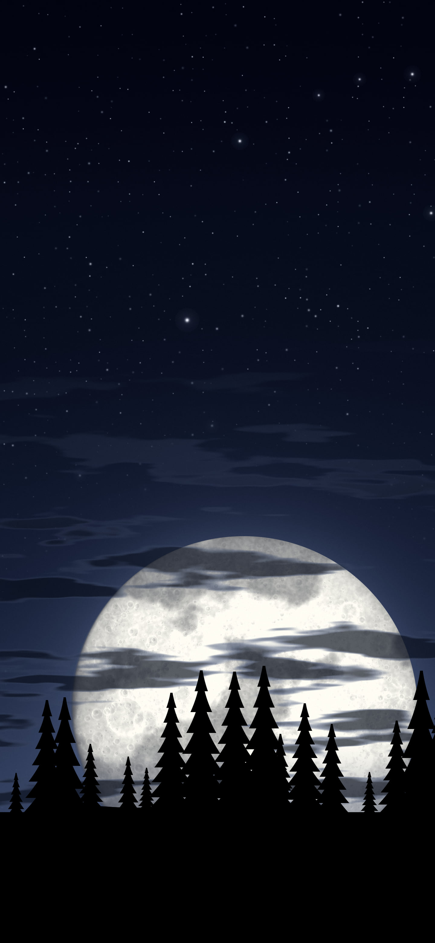 Navy Moonrise wallpaper for iPhone and Android