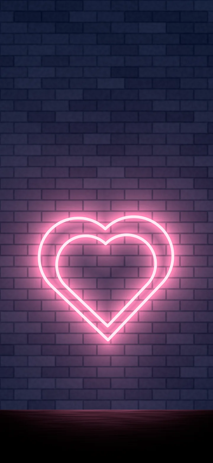 Navy Neon Heart wallpaper for iPhone and Android
