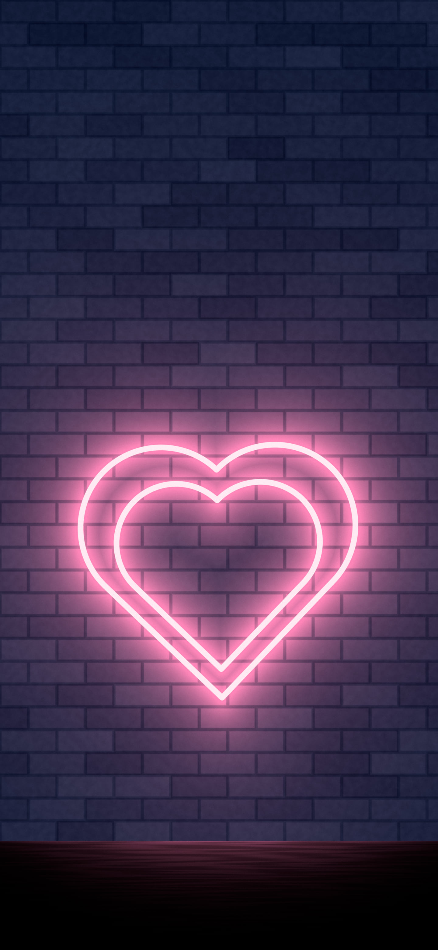 Navy Neon Heart wallpaper for iPhone and Android