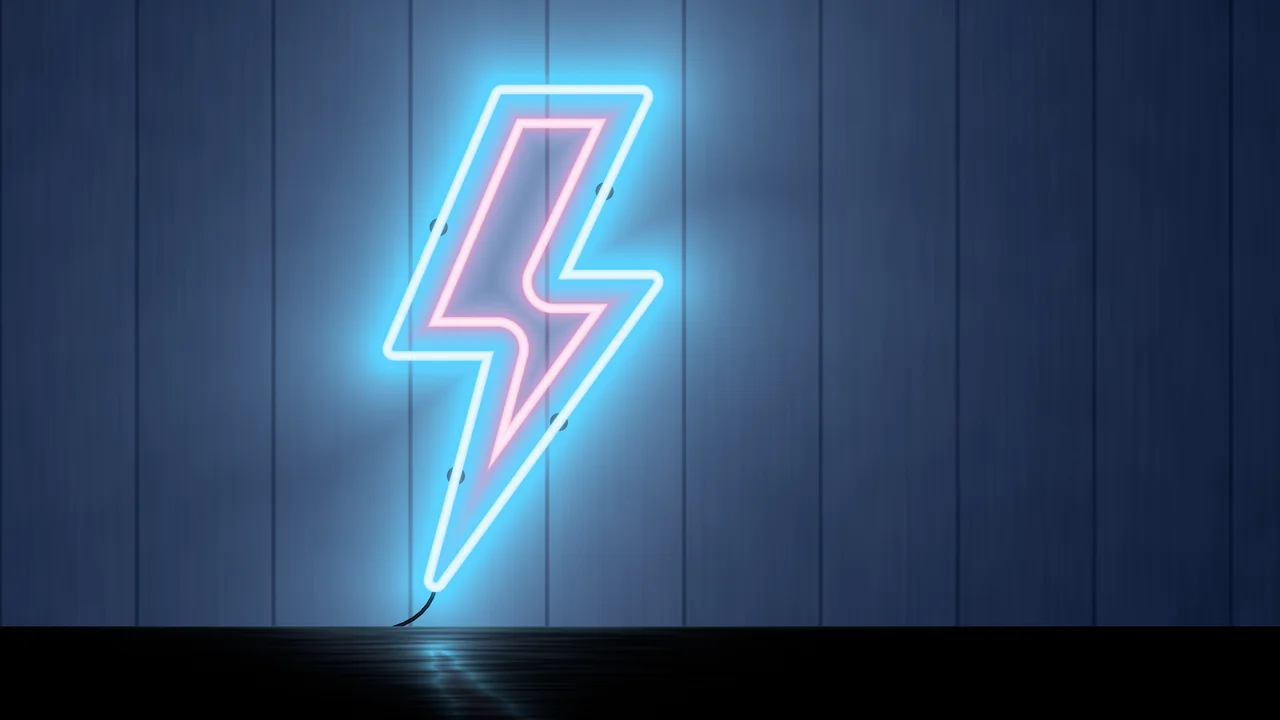 Navy Neon Lightning Bolt desktop wallpaper in 4K
