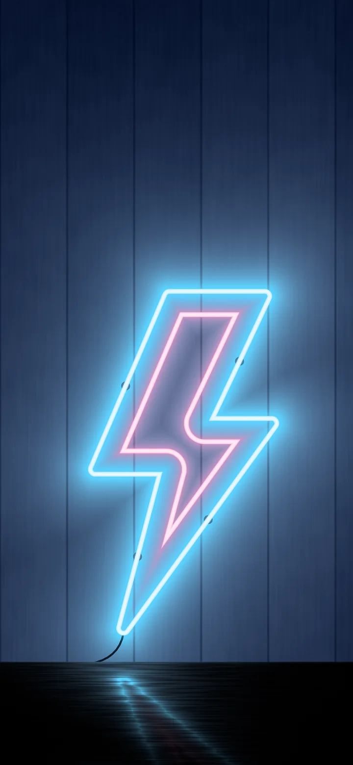 Navy Neon Lightning Bolt wallpaper for iPhone and Android