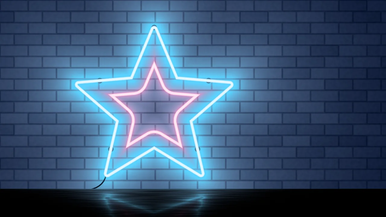 Navy Neon Star desktop wallpaper in 4K