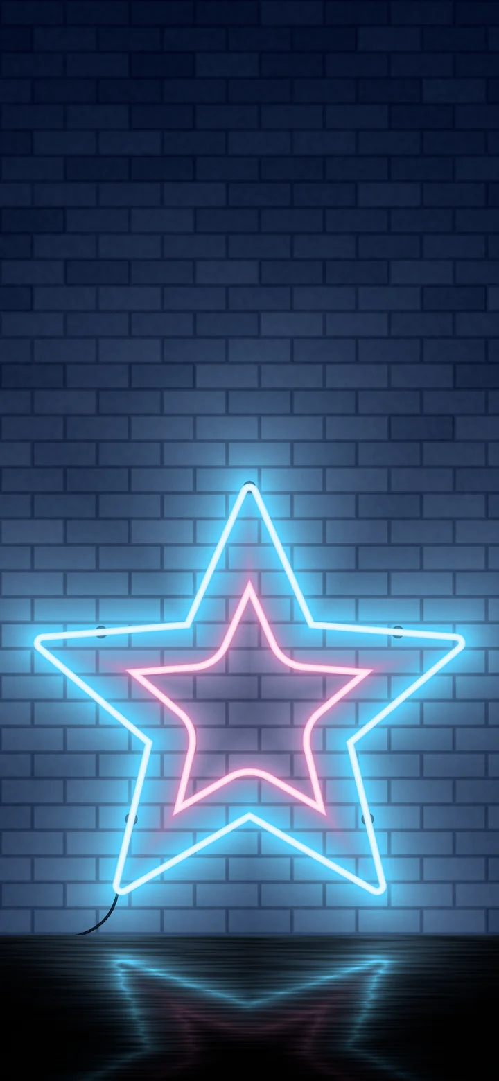 Navy Neon Star wallpaper for iPhone and Android