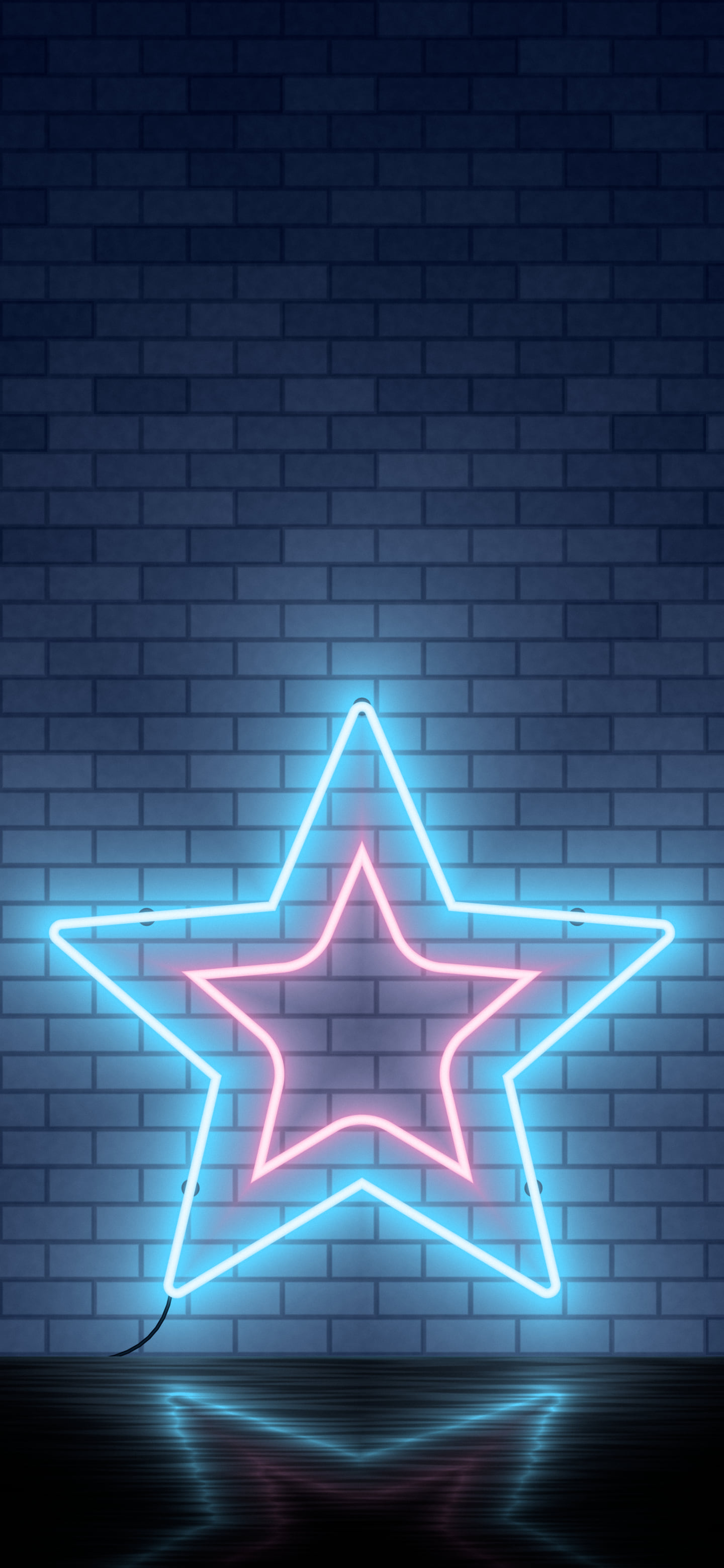 Navy Neon Star wallpaper for iPhone and Android