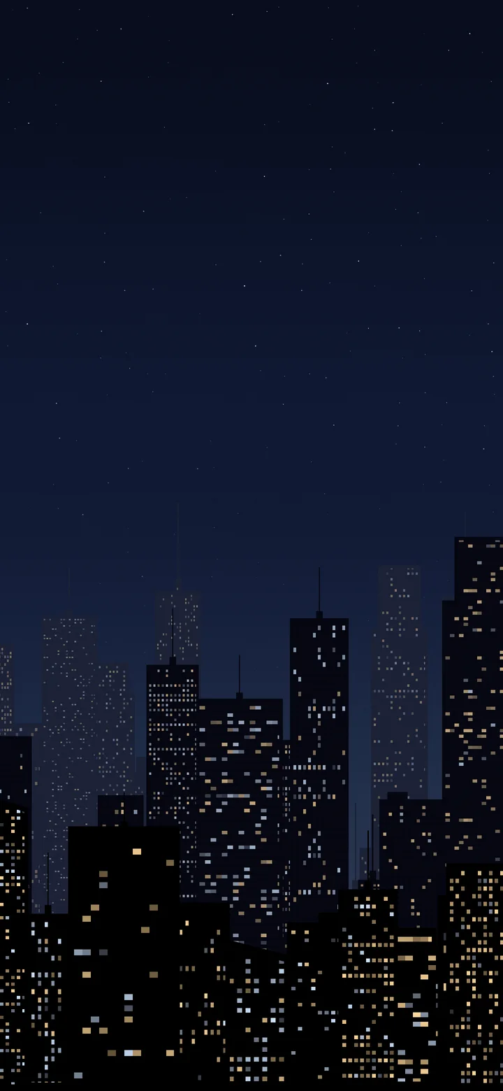 Navy Night City Skyline wallpaper for iPhone and Android