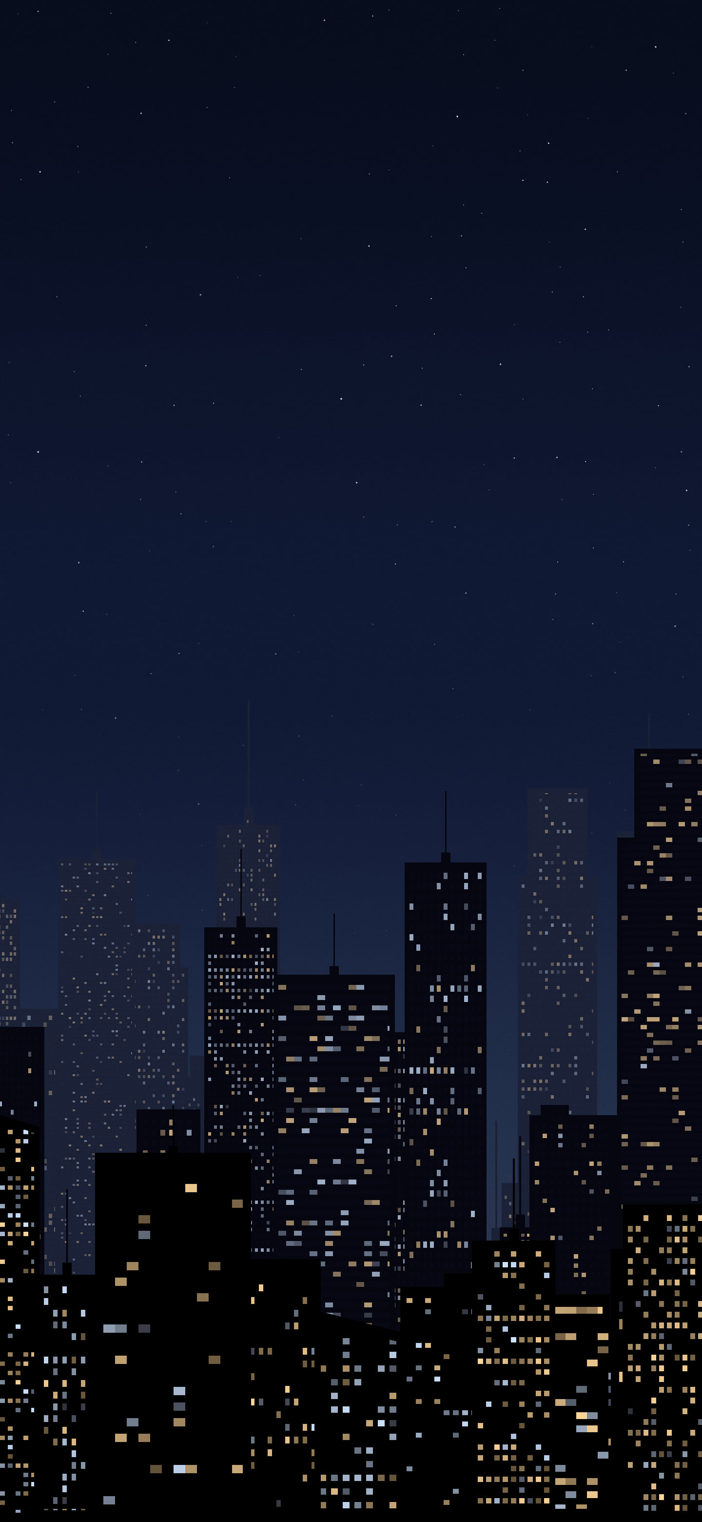 Navy Night City Skyline wallpaper for iPhone and Android