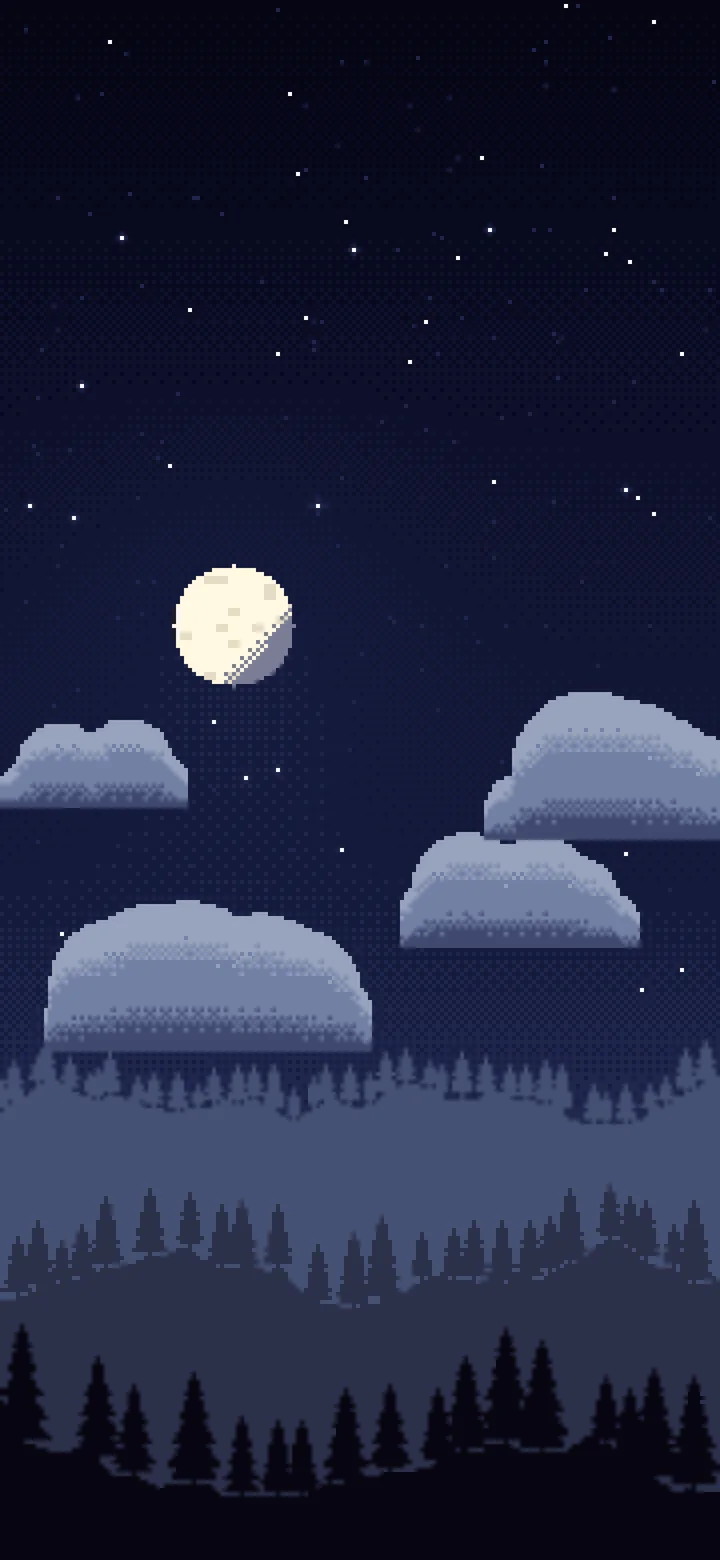 Navy Pixel Art Night Sky wallpaper for iPhone and Android