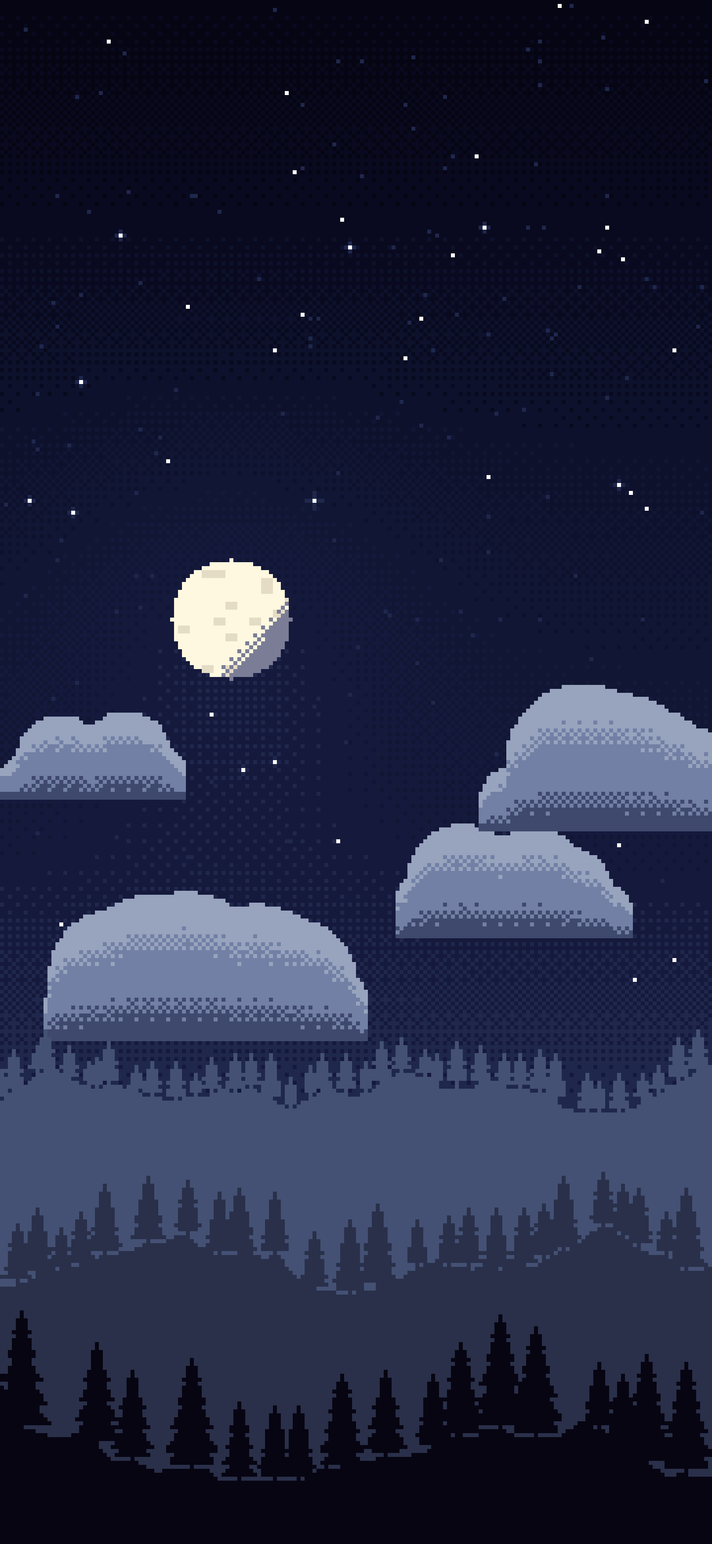 Navy Pixel Art Night Sky wallpaper for iPhone and Android