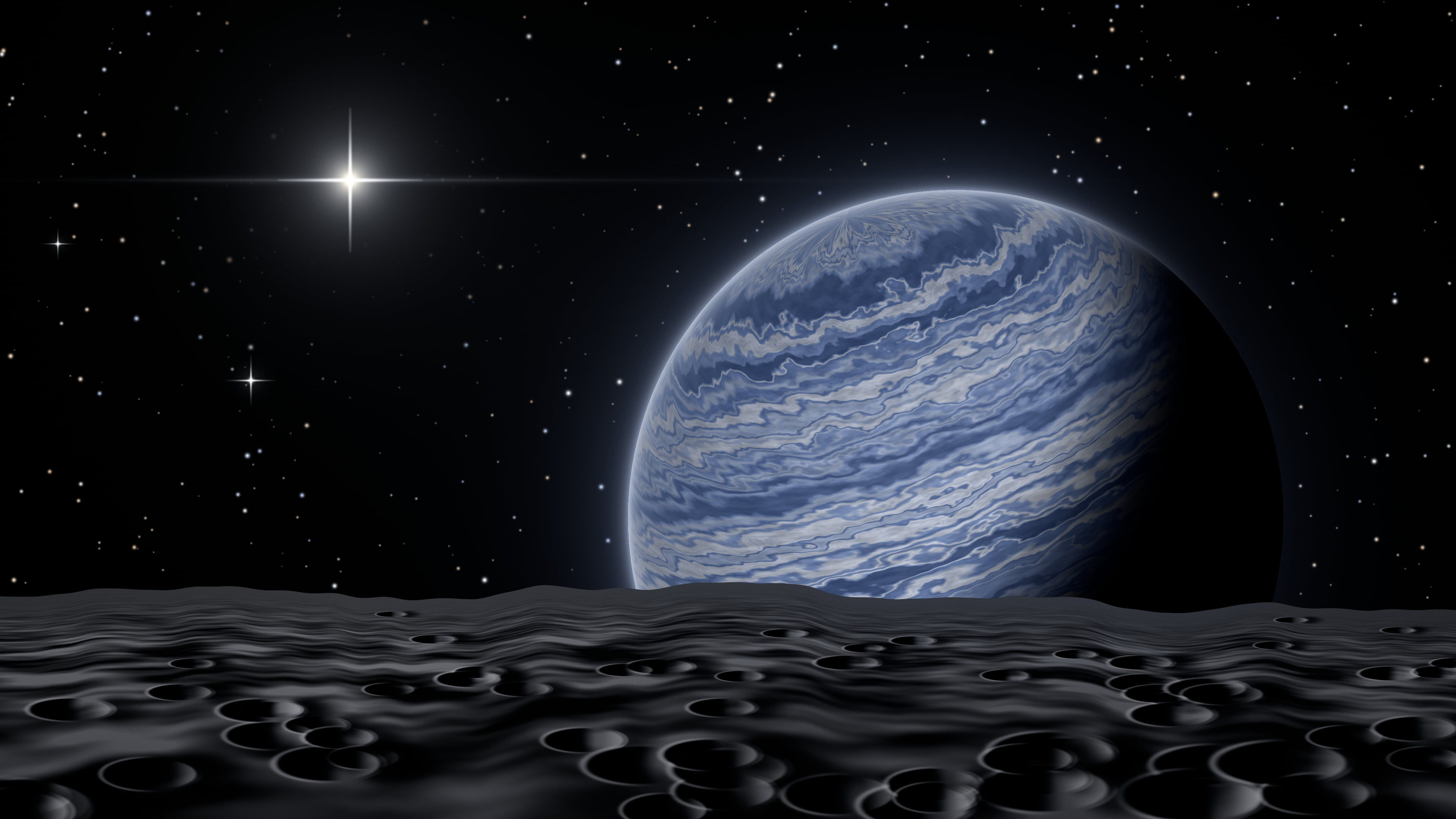 Navy Planet Rise desktop wallpaper in 4K