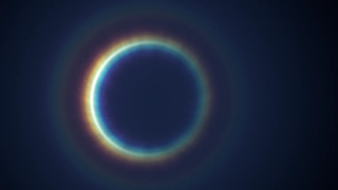 Navy Rainbow Glow Ring desktop wallpaper in 4K