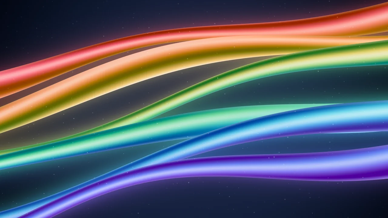 Navy Rainbow Waves desktop wallpaper in 4K