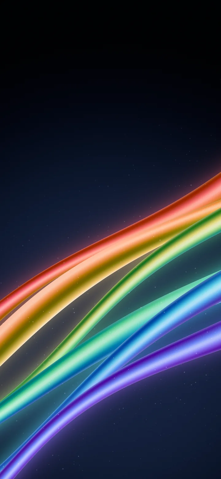 Navy Rainbow Waves wallpaper for iPhone and Android