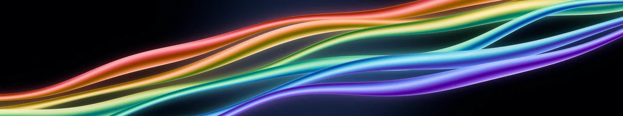 Navy Rainbow Waves triple monitor wallpaper, 7680 × 1440