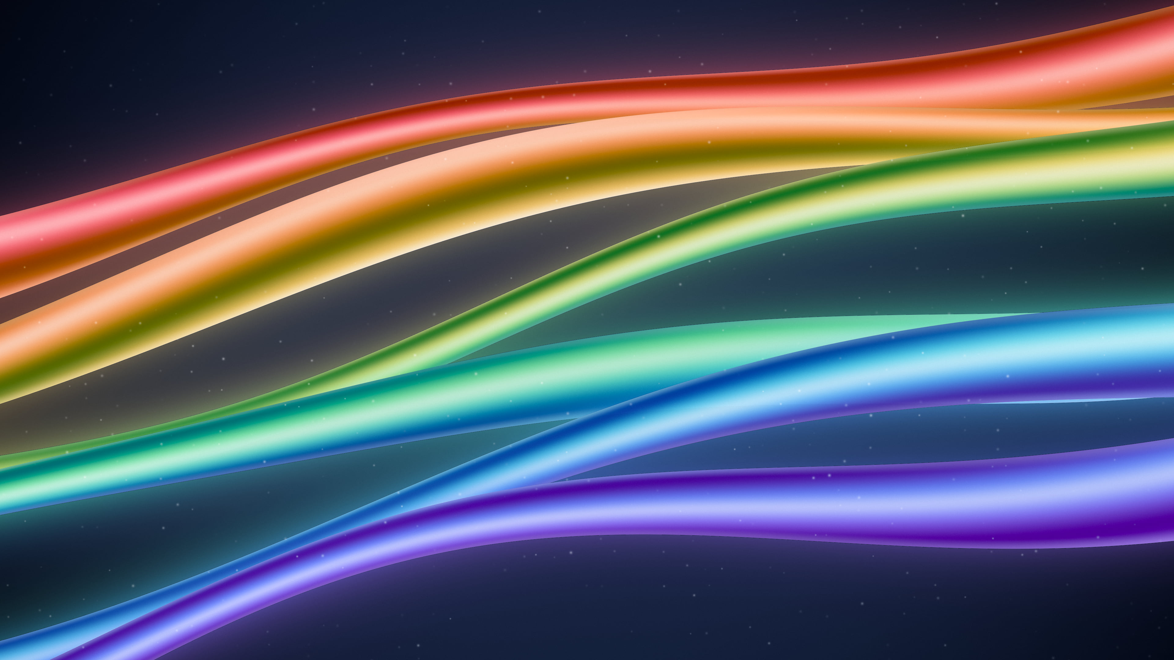 Navy Rainbow Waves desktop wallpaper in 4K