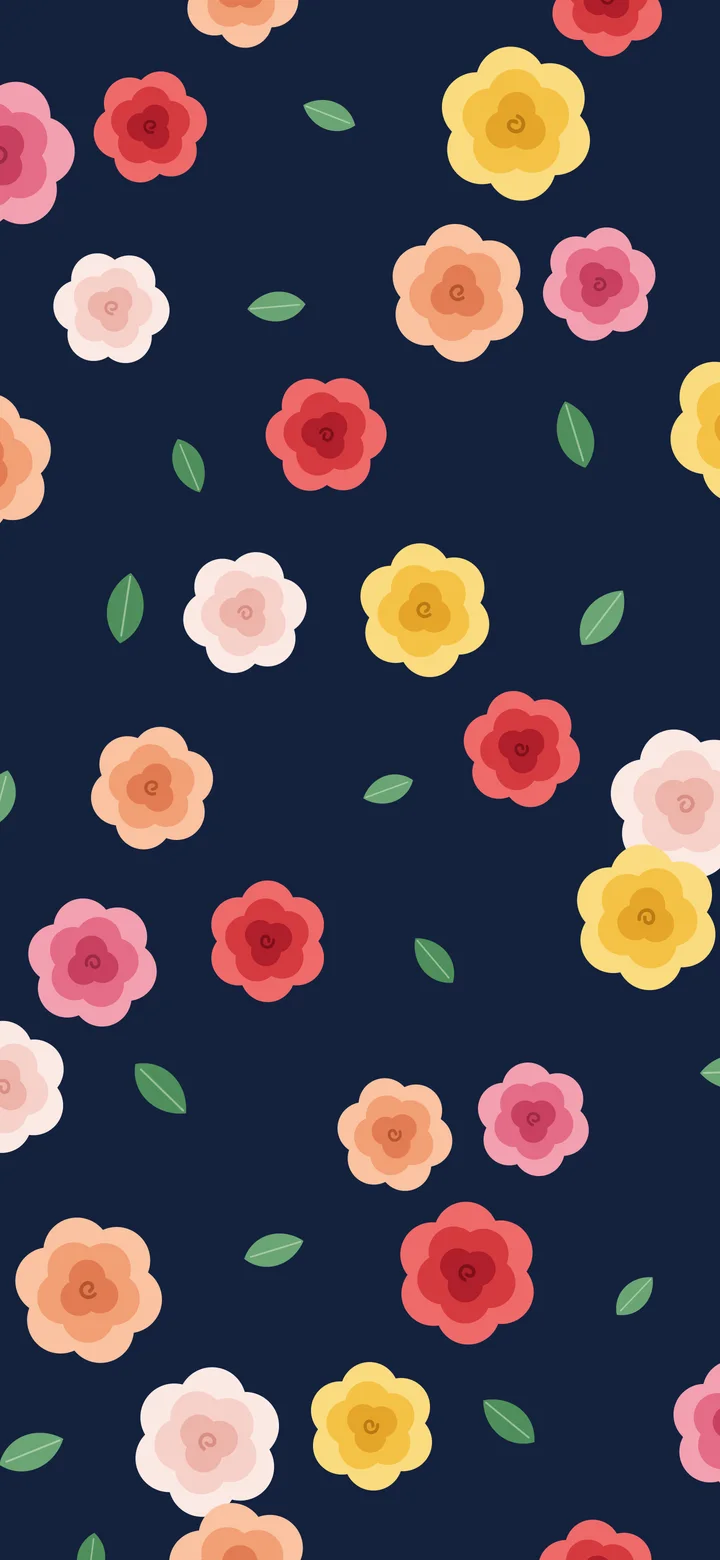 Navy Rose Pattern wallpaper for iPhone and Android