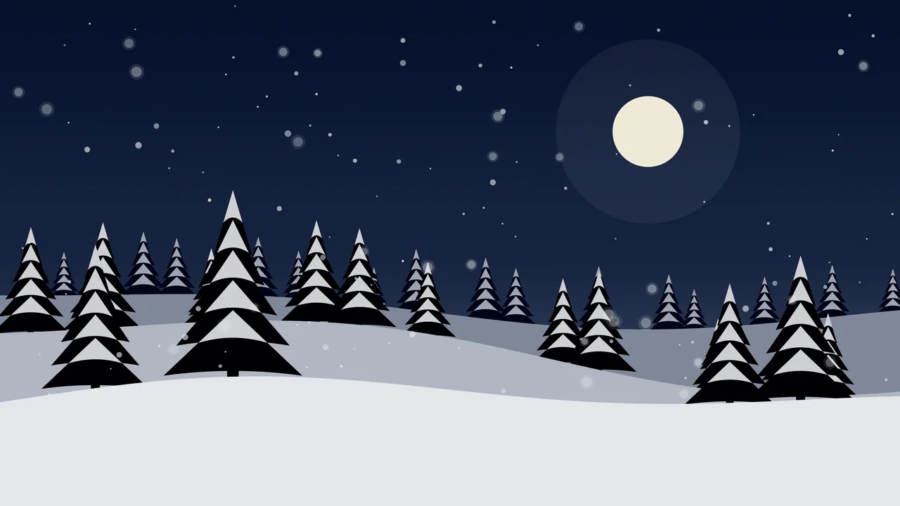 Navy Snowy Forest desktop wallpaper in 4K
