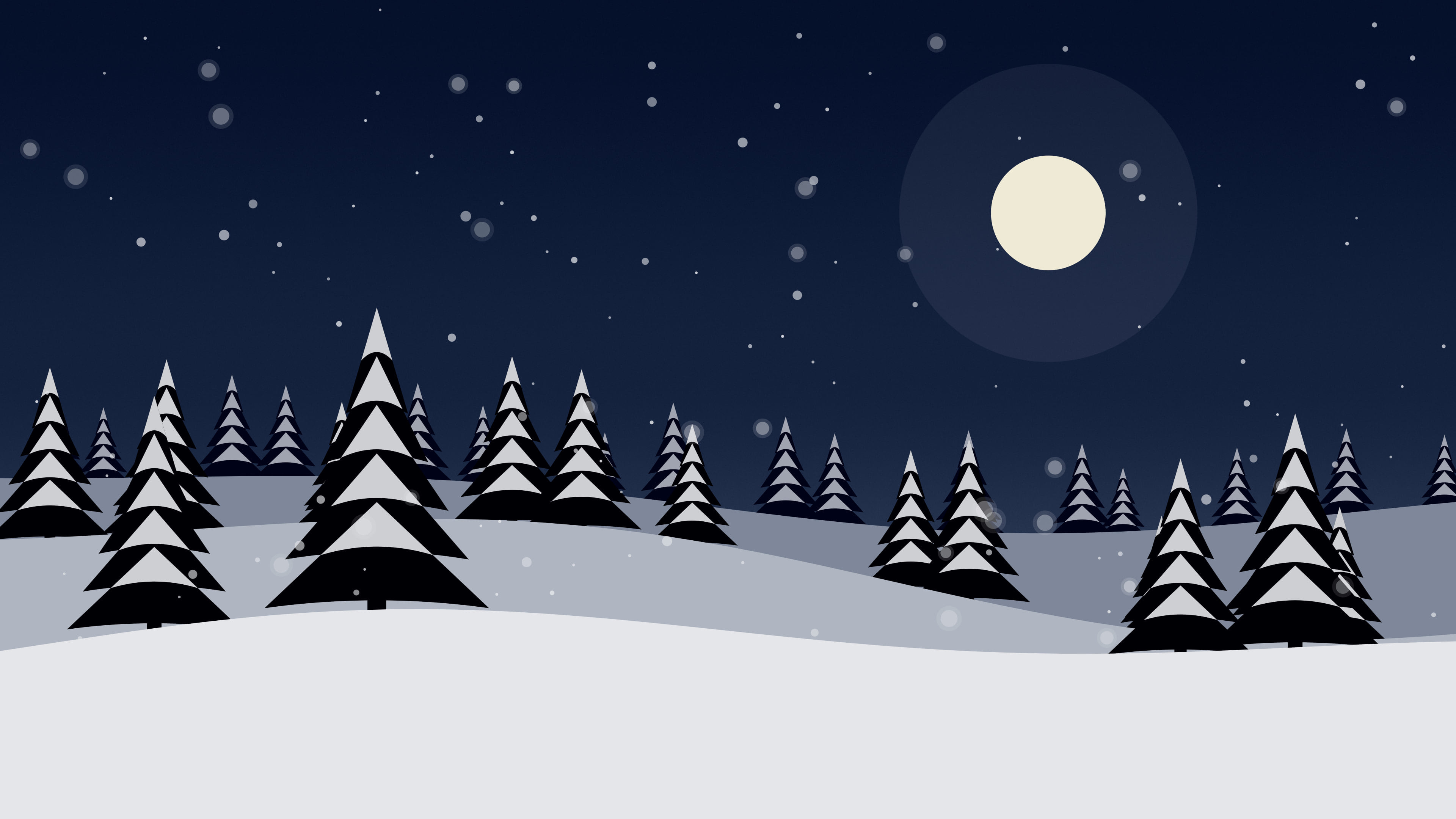 Navy Snowy Forest desktop wallpaper in 4K