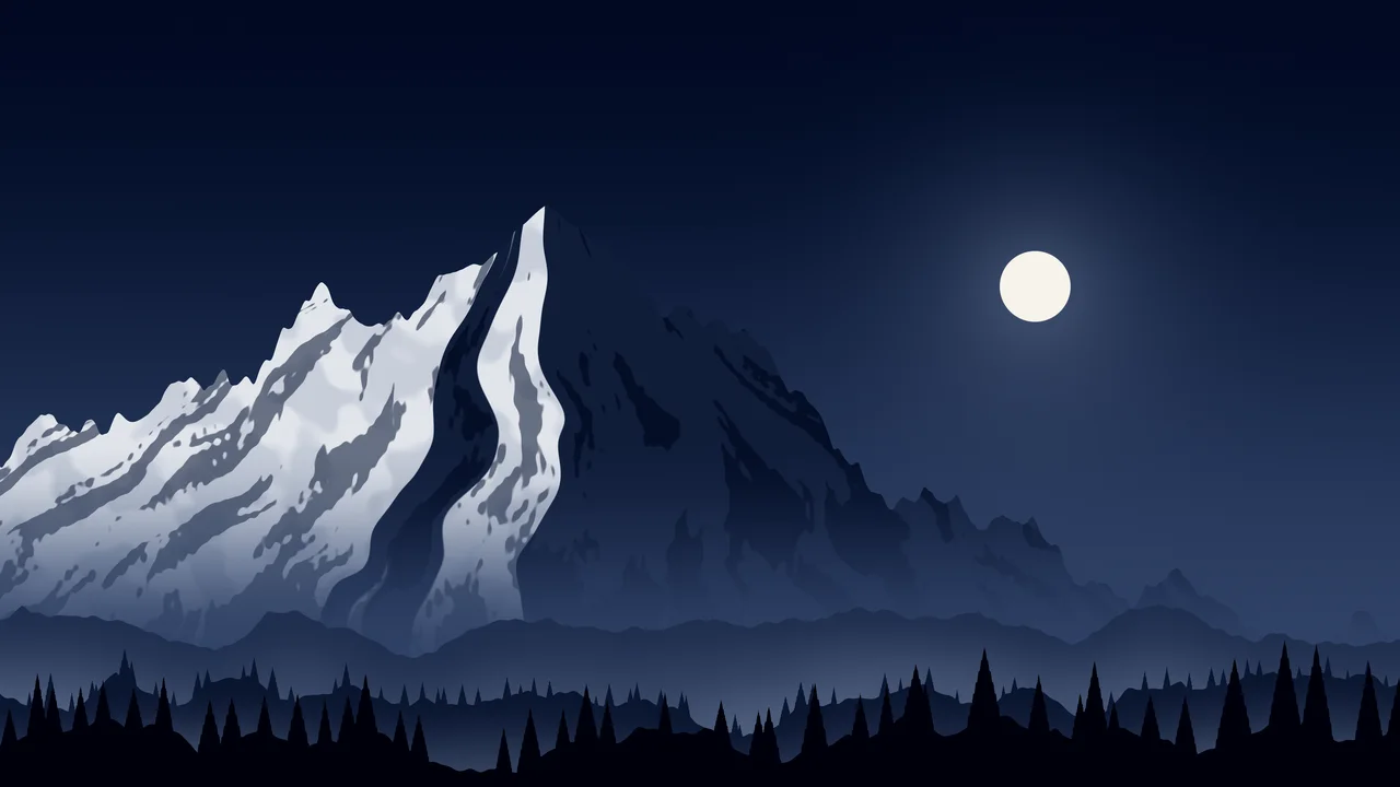 Navy Snowy Mountain Peak desktop wallpaper in 4K