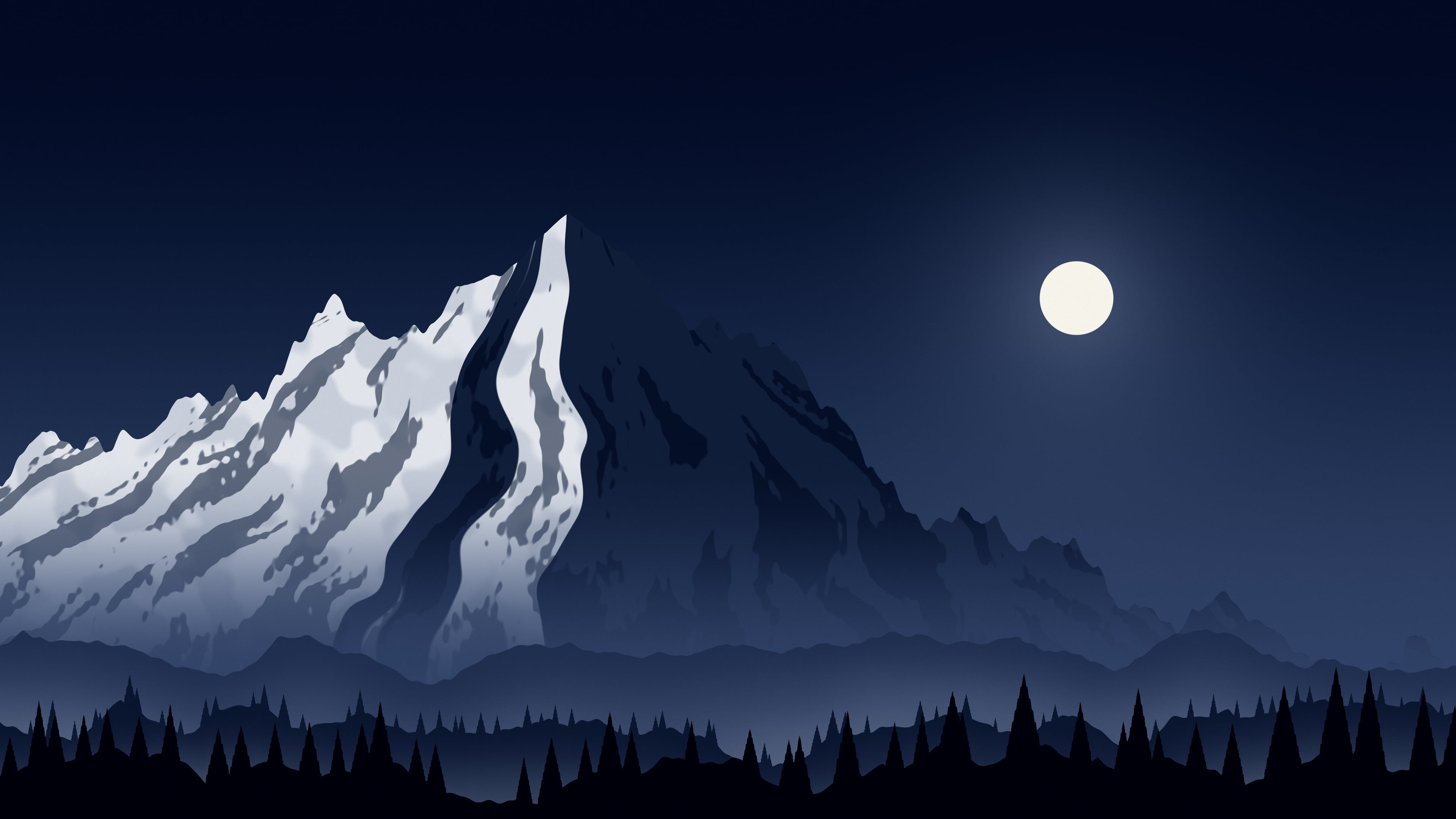 Navy Snowy Mountain Peak desktop wallpaper in 4K