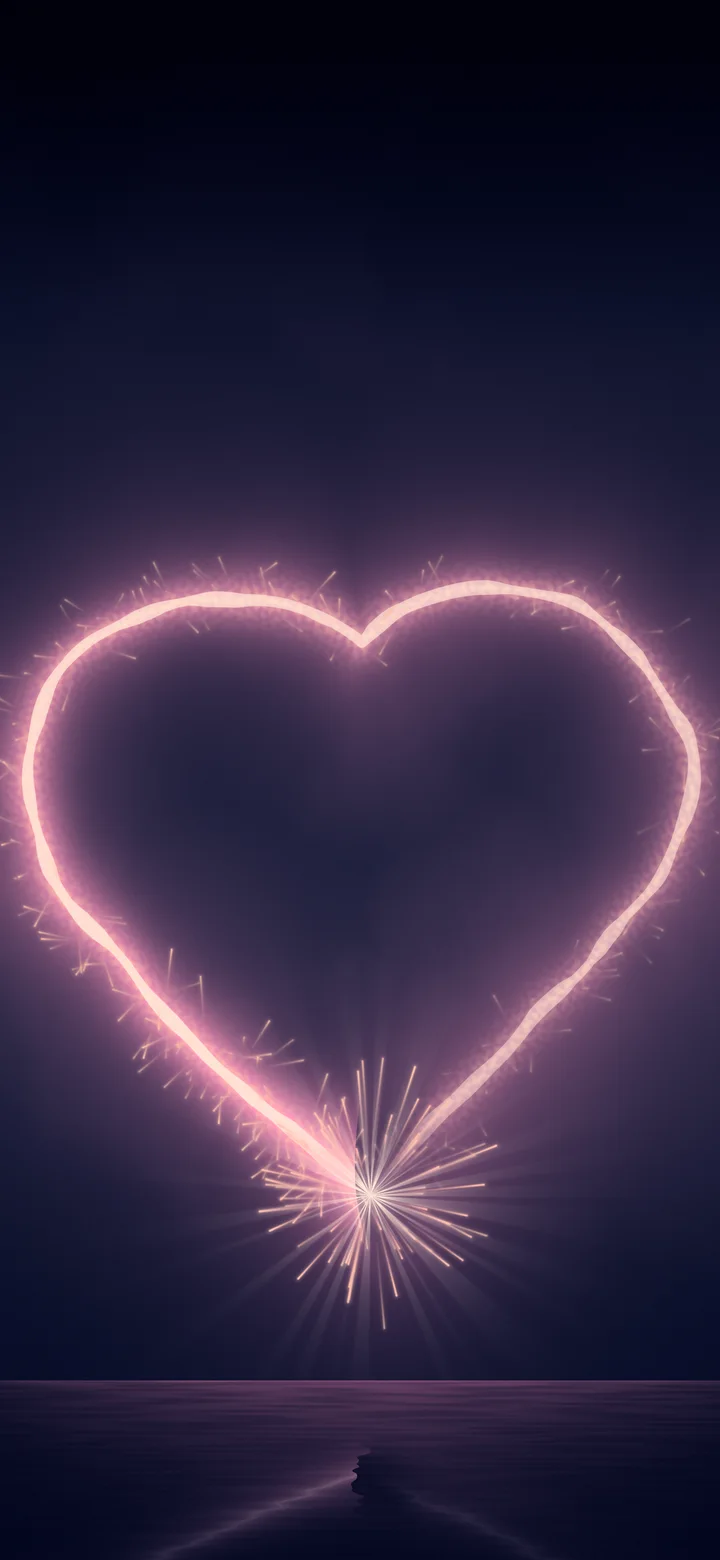 Navy Sparkler Heart wallpaper for iPhone and Android
