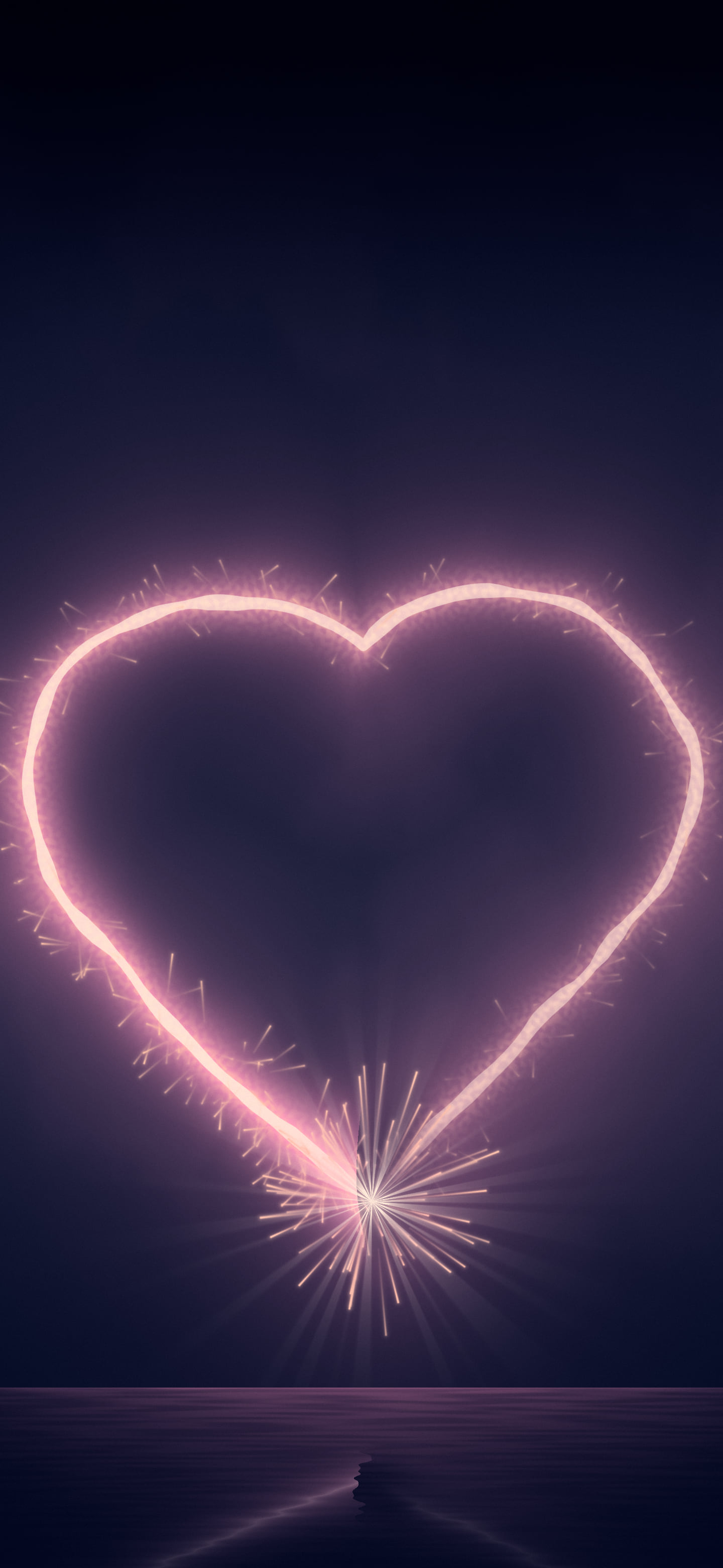 Navy Sparkler Heart wallpaper for iPhone and Android