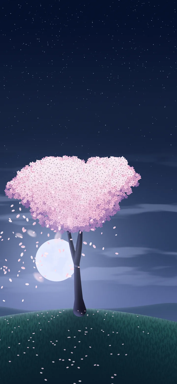 Navy Spring Blossom Tree wallpaper for iPhone and Android