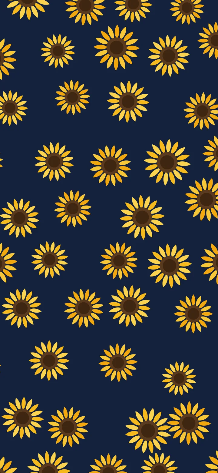 Navy Sunflower Pattern wallpaper for iPhone and Android