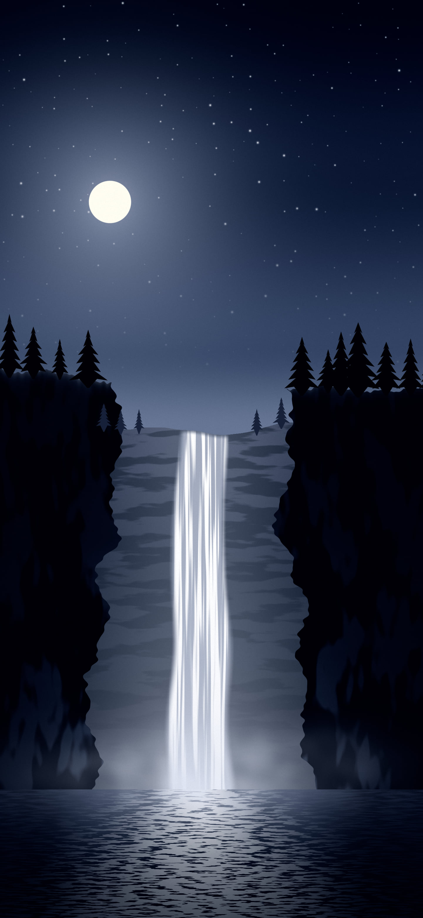 Navy Waterfall wallpaper for iPhone and Android