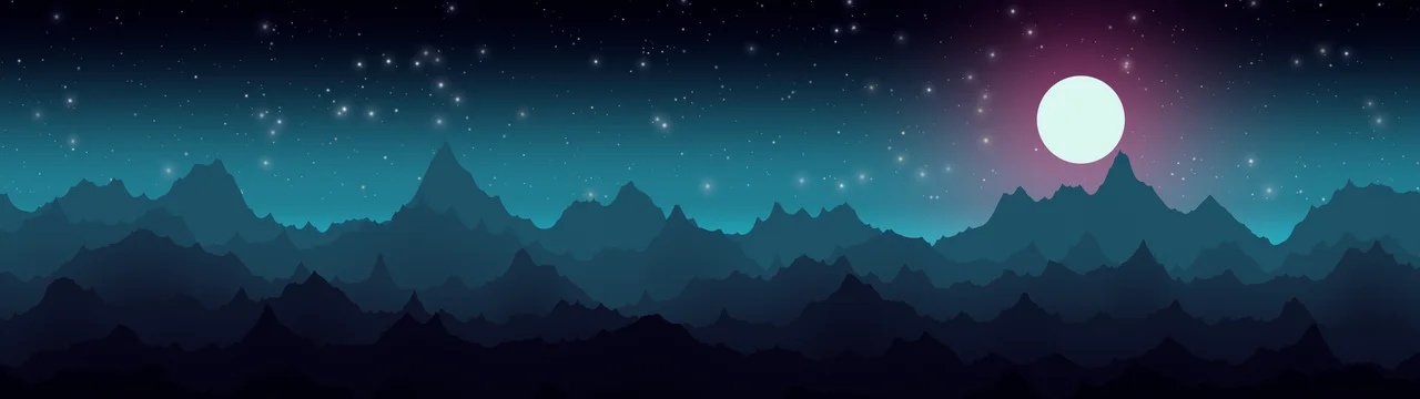 Neon Cyber Minimalist Mountain Landscape dual monitor wallpaper, 7680 × 2160