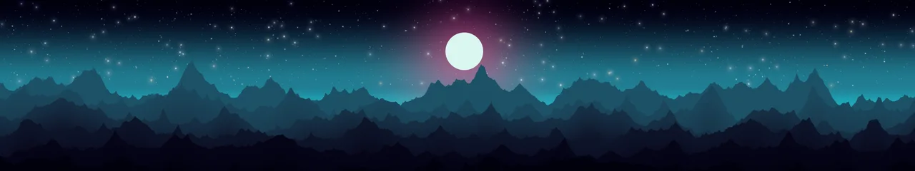 Neon Cyber Minimalist Mountain Landscape triple monitor wallpaper, 7680 × 1440