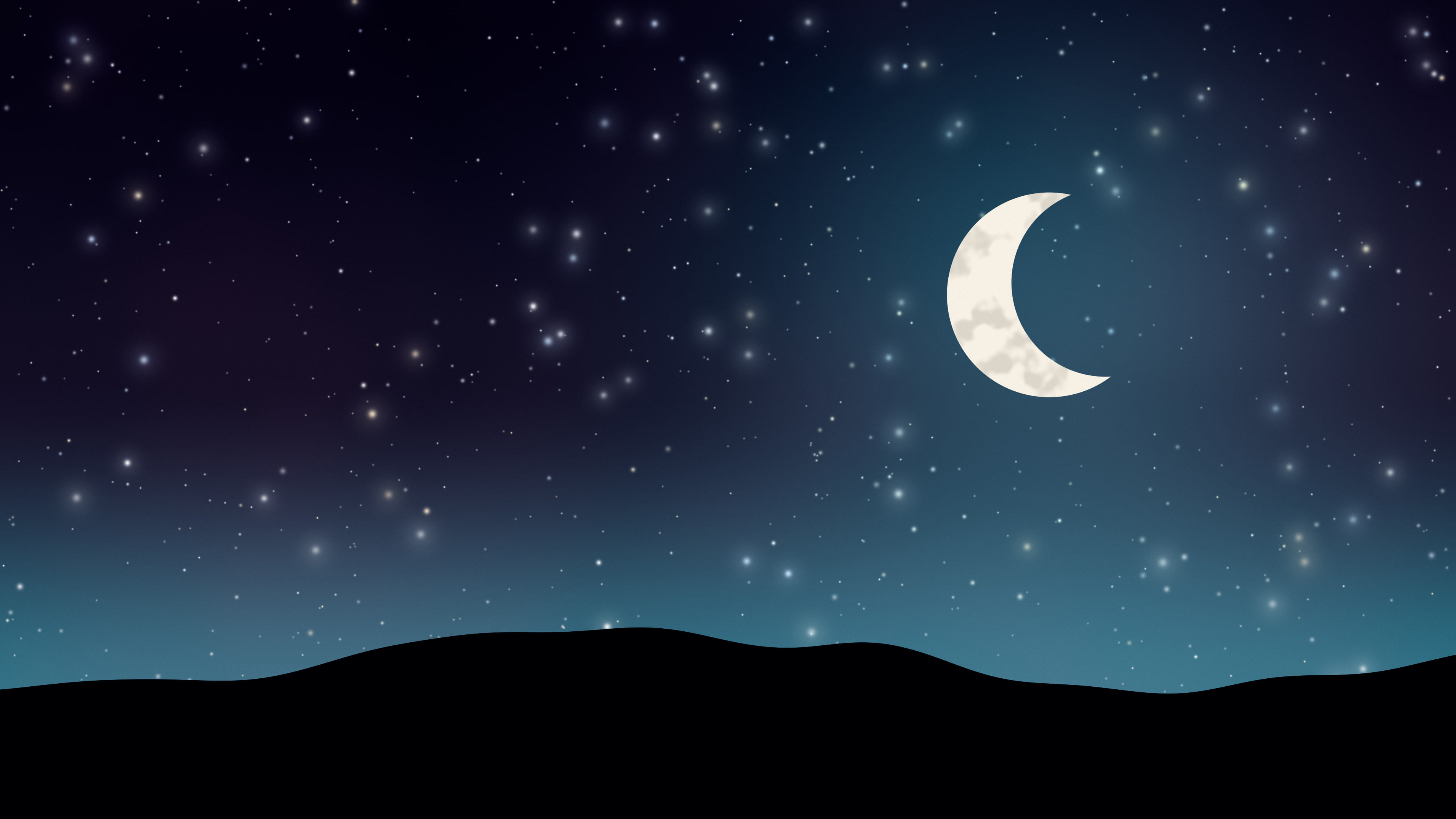Moon Shape Star Neon Cyber Moon and Stars Night Sky Wallpaper – 4K & iPhone
