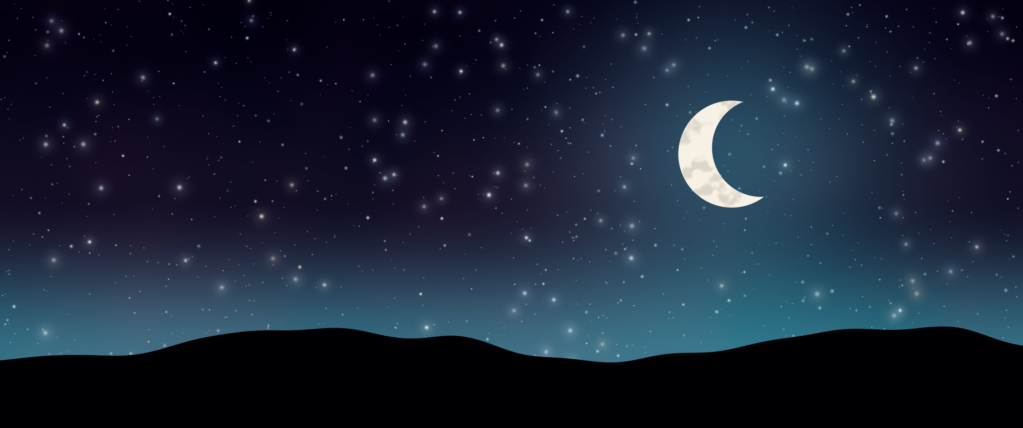 Moon Shape Star Neon Cyber Moon and Stars Night Sky Wallpaper – 4K & iPhone