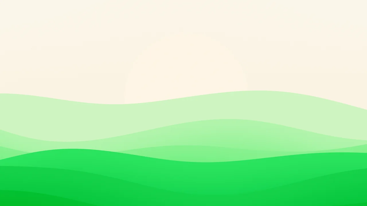 Neon Green and Cream Minimalist Sunset Hills desktop wallpaper in 4K