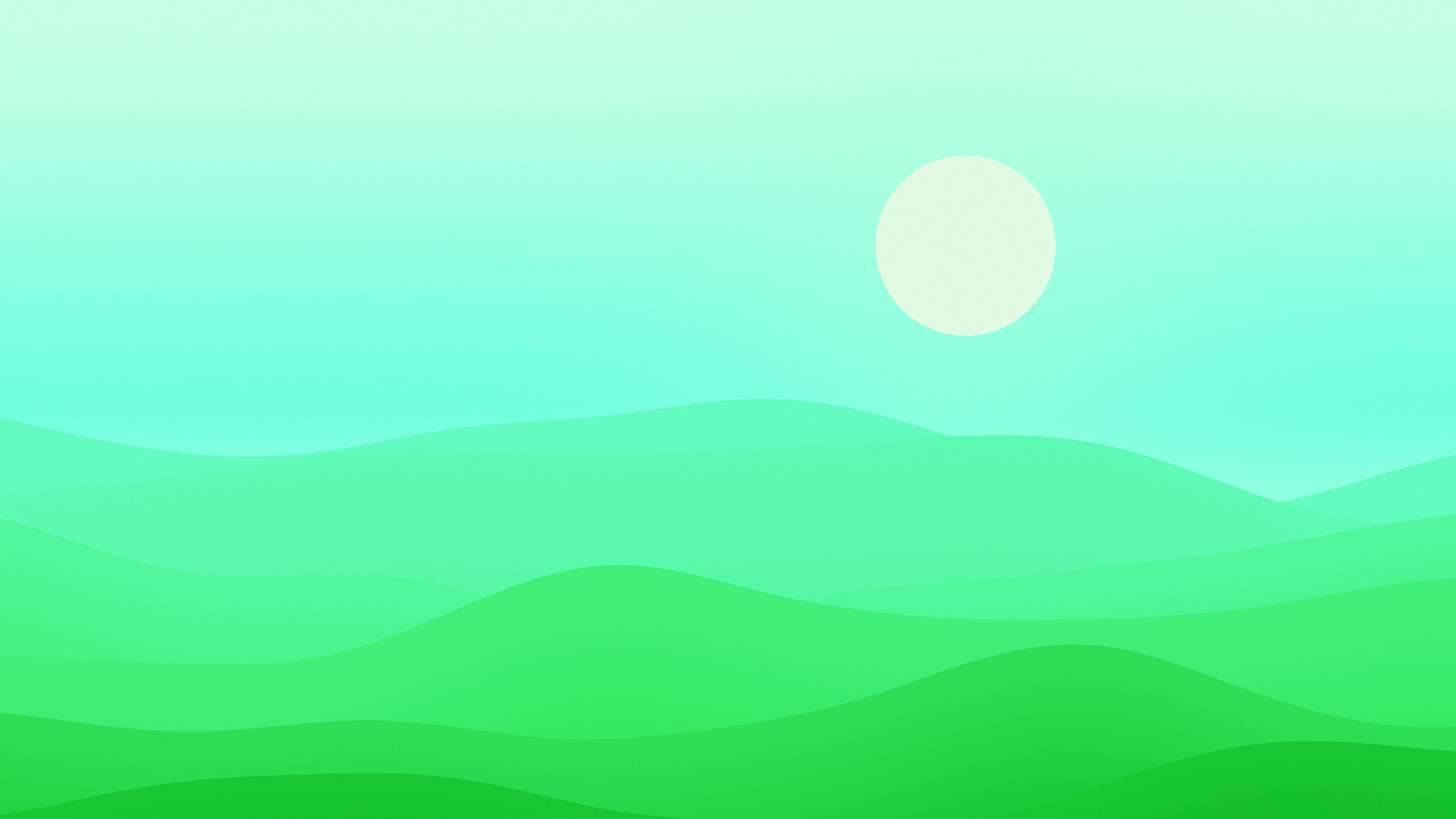 Neon Green Minimalist Desert Dunes desktop wallpaper in 4K