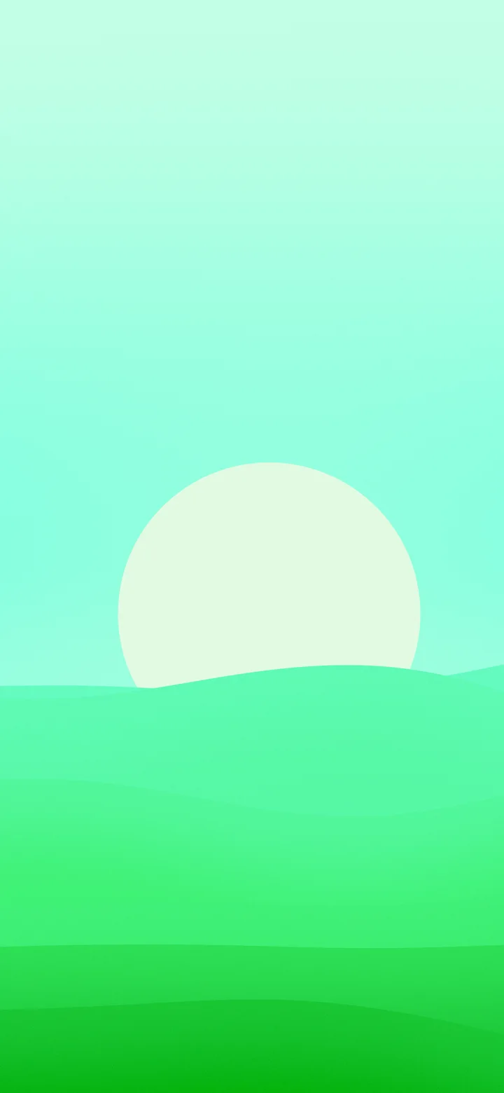 Neon Green Minimalist Sunset Hills wallpaper for iPhone and Android