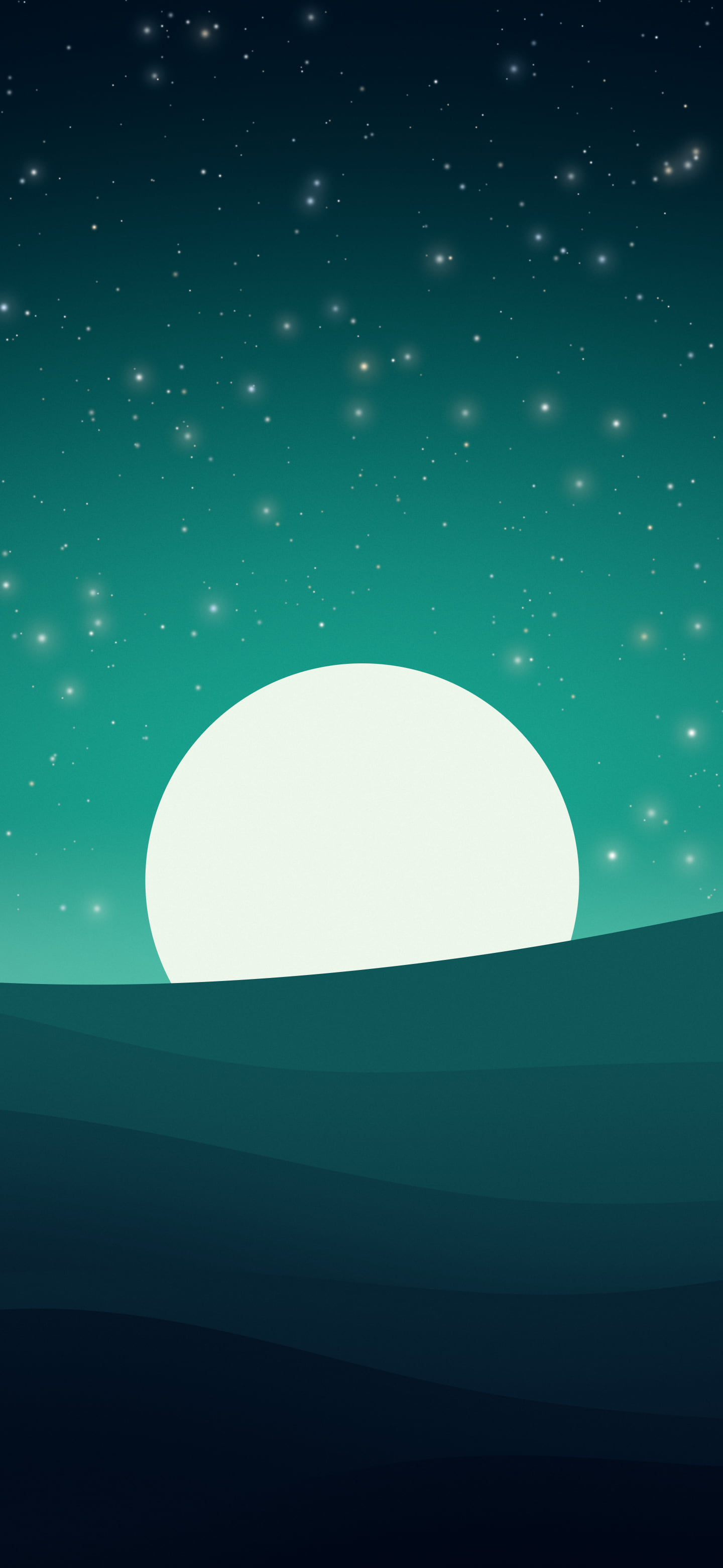 Northern Lights Minimalist Sunset Hills wallpaper for iPhone and Android