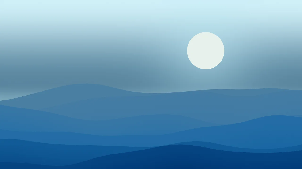 Ocean Blue Minimalist Desert Dunes desktop wallpaper in 4K