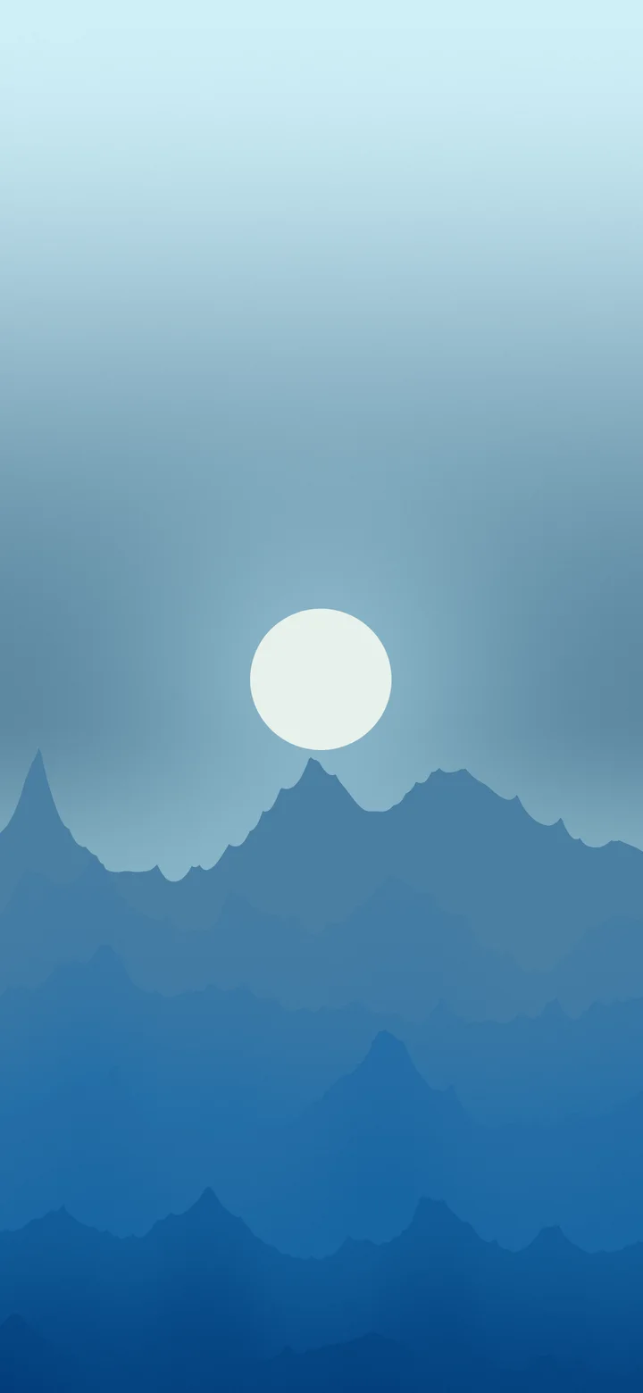 Ocean Blue Minimalist Mountain Landscape wallpaper for iPhone and Android