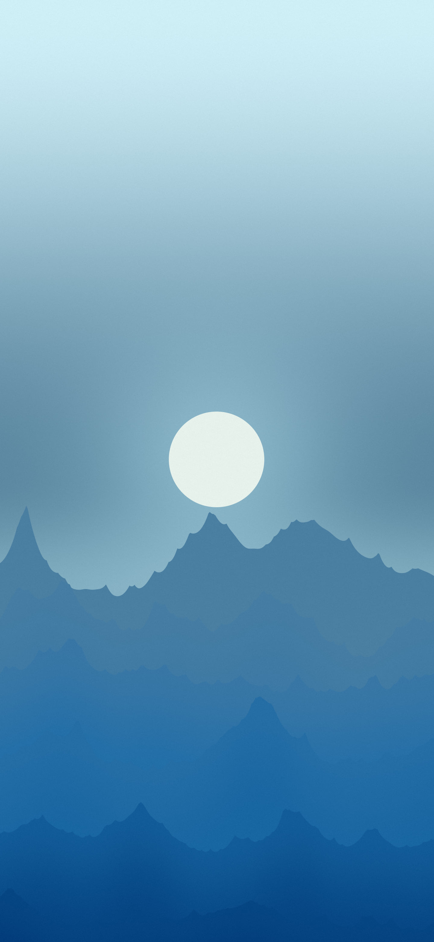 Ocean Blue Minimalist Mountain Landscape wallpaper for iPhone and Android